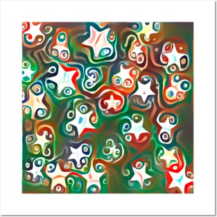 Colorful stars pattern Posters and Art